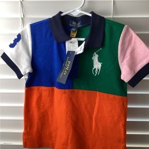 Ralph Lauren 2T Short Sleeve Big Pony Color Block Polo